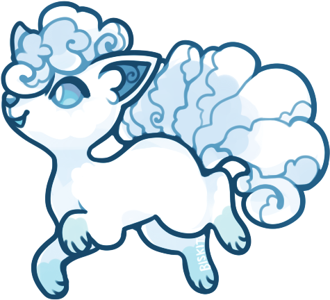 Fave Ice Type Alolan Vulpix - Winter Coat T-shirt (540x454), Png Download