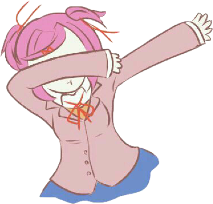 Freetoedit Dokidokiliteratureclub Natsuki Dab Lol Pink - Dabbing Natsuki (747x713), Png Download