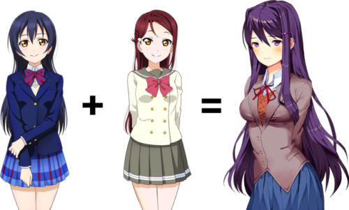 Doki Doki Literature Club Yuri (500x301), Png Download