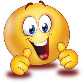 Cheer Excited Two Thumb Up - Excited Smiley (384x384), Png Download