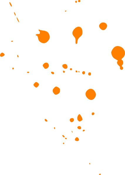 Paint Splat Orange Clip Art - Orange Paint Splatter Png (426x596), Png Download