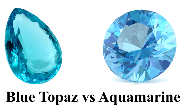 Blue Topaz Vs Aquamarine Side By Side - Aquamarine Topaz (601x352), Png Download