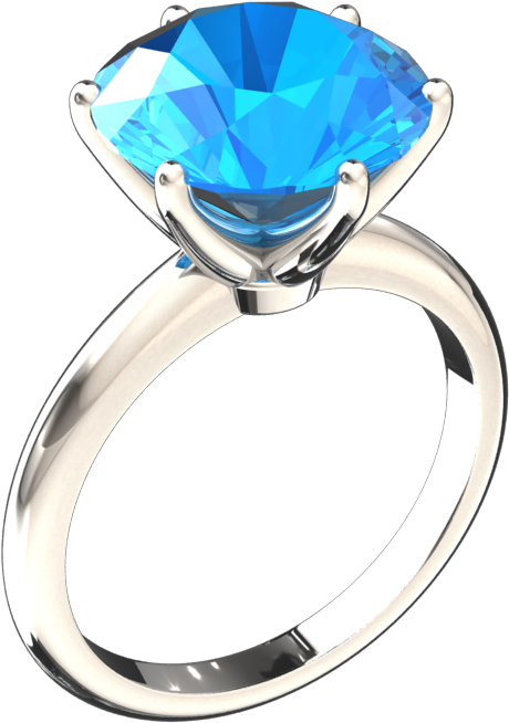 50 Carat Blue Topaz Solitaire 14k Gold Ring Style - Ruby Solitaire Ring (960x720), Png Download