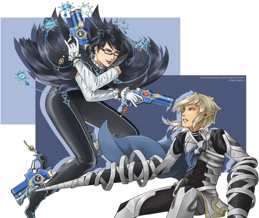 Clip Black And White Library Bayonetta Transparent - Cartoon (964x828), Png Download