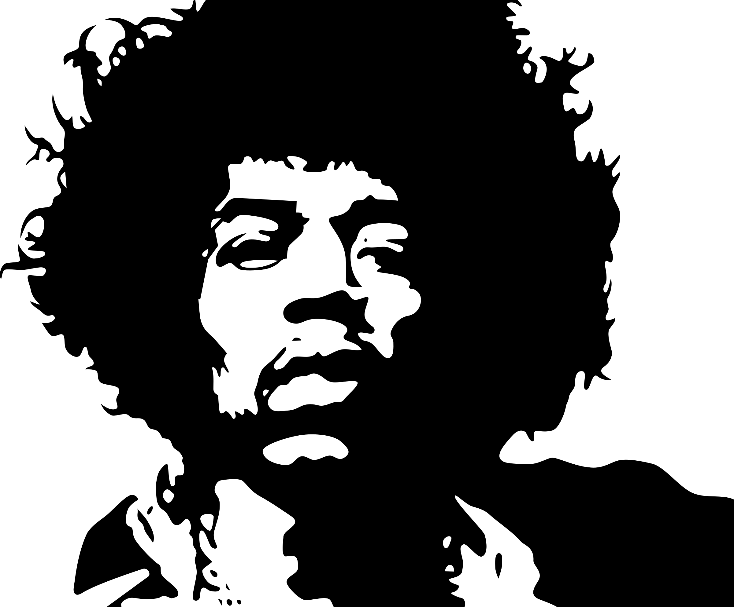 Music Stars - Jimi Hendrix (2400x1987), Png Download