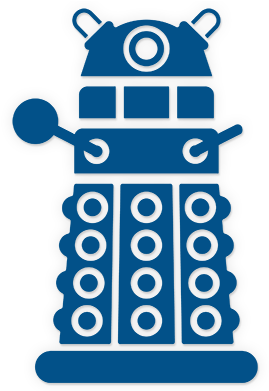 The Sticker Consists Only Of The Blue Area Shown Below - Dalek Doctor Who Clip Art (390x390), Png Download