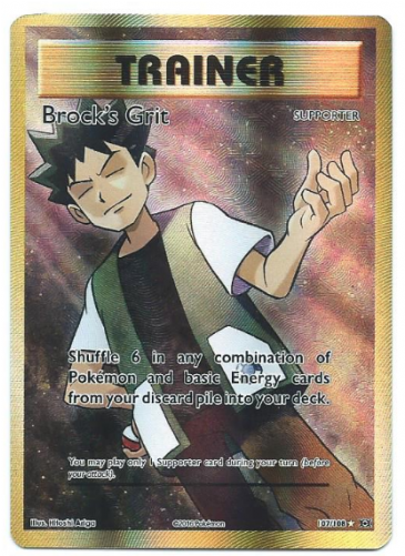 Brock's Grit Trainer Full Art Pokemon Card Xy Evolutions (500x500), Png Download