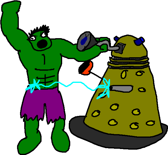 Hulk Vs Dalek (591x543), Png Download