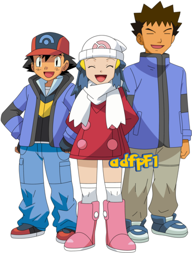 Brock Pokemon Png - Platinum And Empoleon (400x523), Png Download