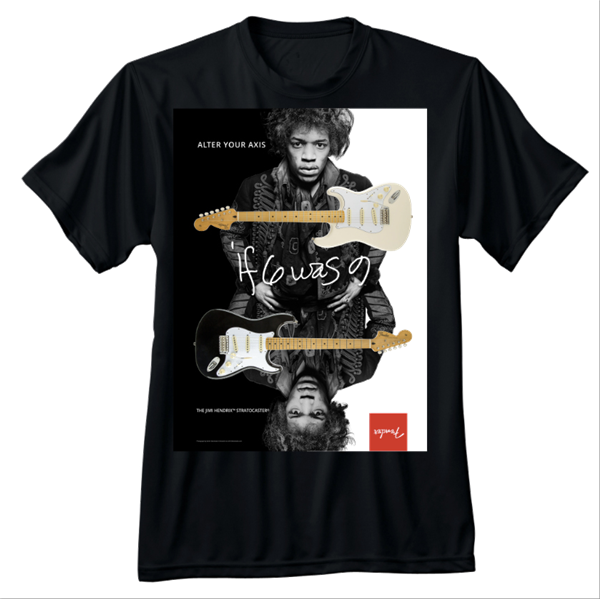 Fender Jimi Hendrix Collection Alter Your Axis T-shirt, - Fender Jimi Hendrix Endre Din Aksen T-skjorte, Svart, (600x599), Png Download