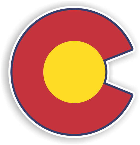 Get Stuck Vinyl Colorado Flag Png - Colorado Flag C Png (581x600), Png Download