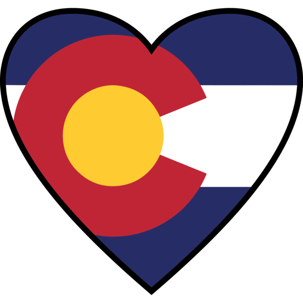 Co Colorado Flag In My Heart Sticker,all-weather Premium - Colorado State Flag (600x600), Png Download
