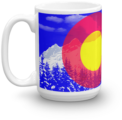Denver Rocky Mountains Coffee Mug - Colorado State Flag - Winter Snow View Soft Custom (498x498), Png Download