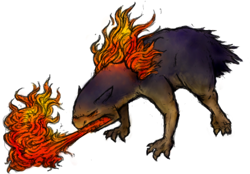 E621 Alpha Channel Ambiguous Gender Claws Feral Fire - Rock Fire Type Pokemon (500x350), Png Download