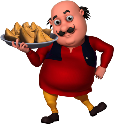 Motu - Motu Patlu With Samosa (400x426), Png Download