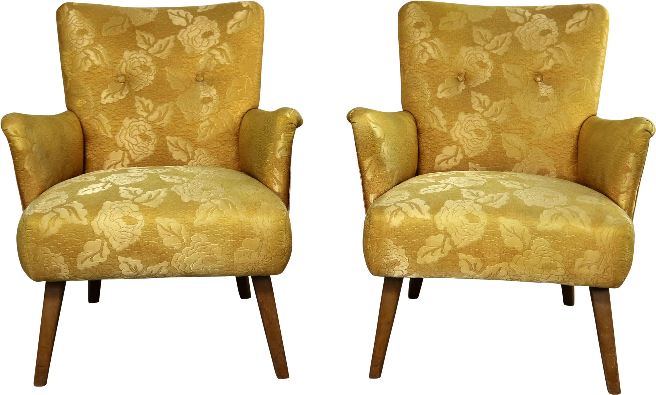 Art Deco Or Art Moderne Pair Of Arm Chairs In Original - Club Chair (2490x1500), Png Download