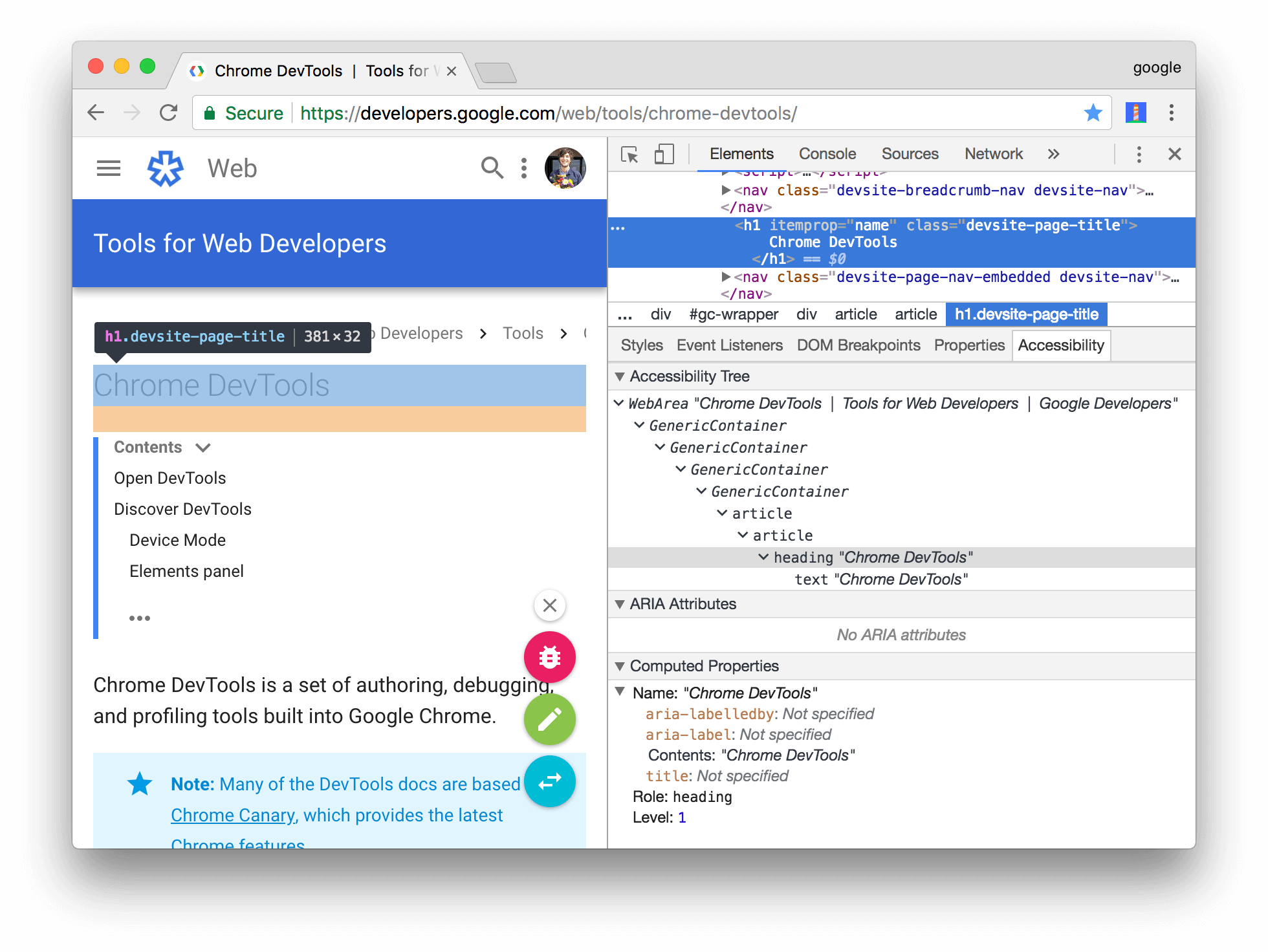 The Accessibility Pane Shows The Aria Attributes And - Wai-aria (1960x1472), Png Download