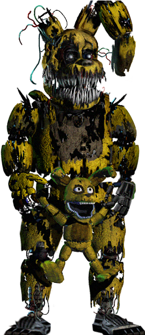 Five Nights At Freddys 4 Png - Nightmare Springtrap And Plushtrap (290x655), Png Download