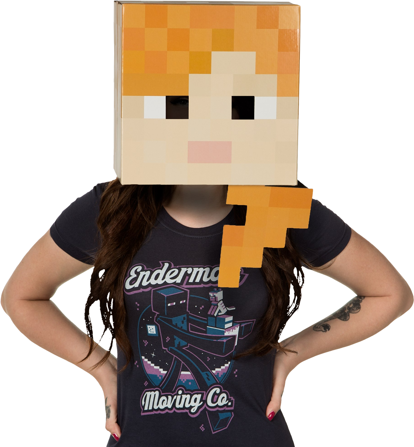 Alex Head Cardboard Prop Replica - Minecraft Alex Cardboard Head (1500x1500), Png Download