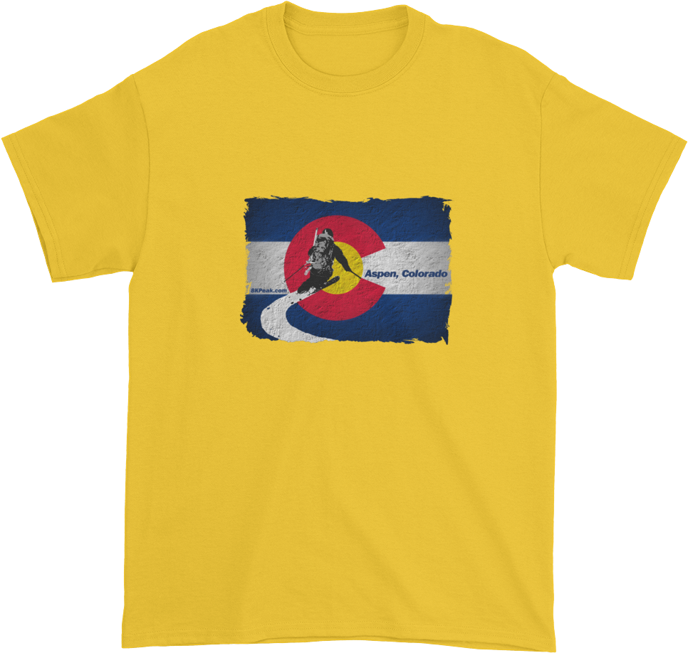 Colorado Flag Downhill Skiing T-shirt - Long As I Have A Face You Have A Place To Sit Shirt (1000x1000), Png Download
