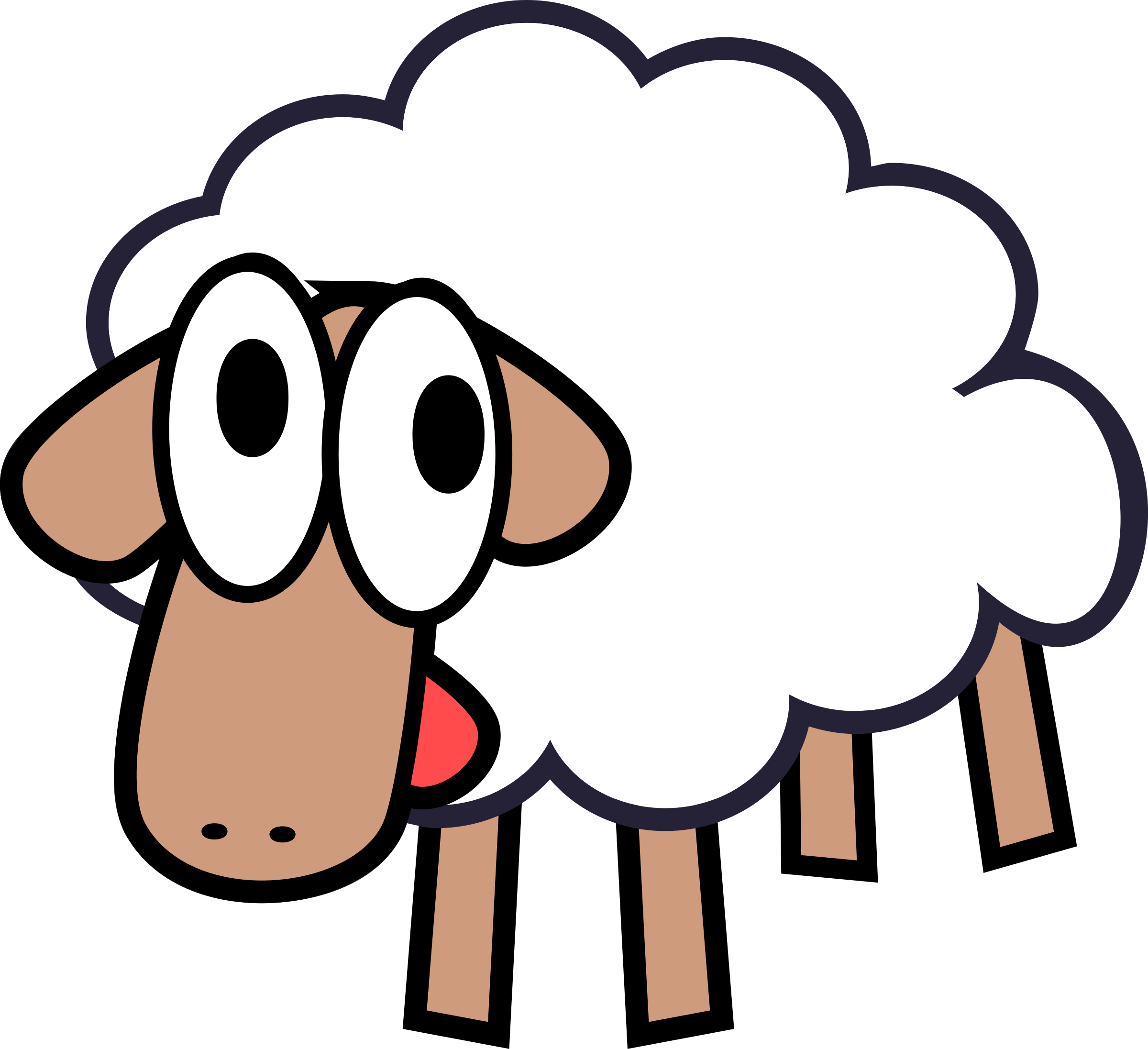 This Free Icons Png Design Of White Stupid & Cute Cartoon (2400x2193), Png Download