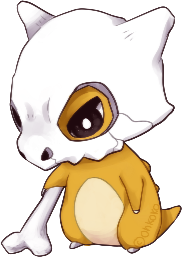 Cubone By Ohkoko On Deviantart - Pokemon Cubone Chibi (600x855), Png Download