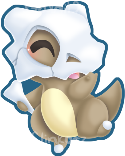Cubone V2 By Clinkorz On Deviantart - Chibi Cubone (600x600), Png Download