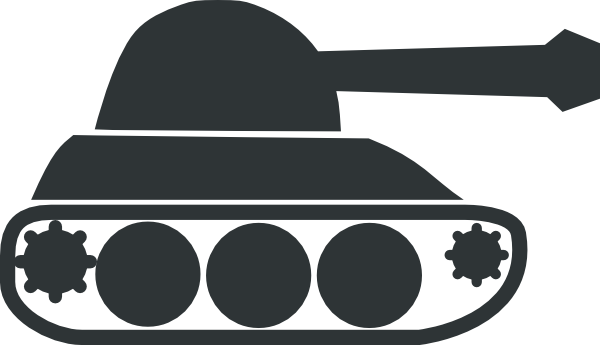 Gray Tank Clip Art - Tanque De Guerra Dibujo (600x345), Png Download