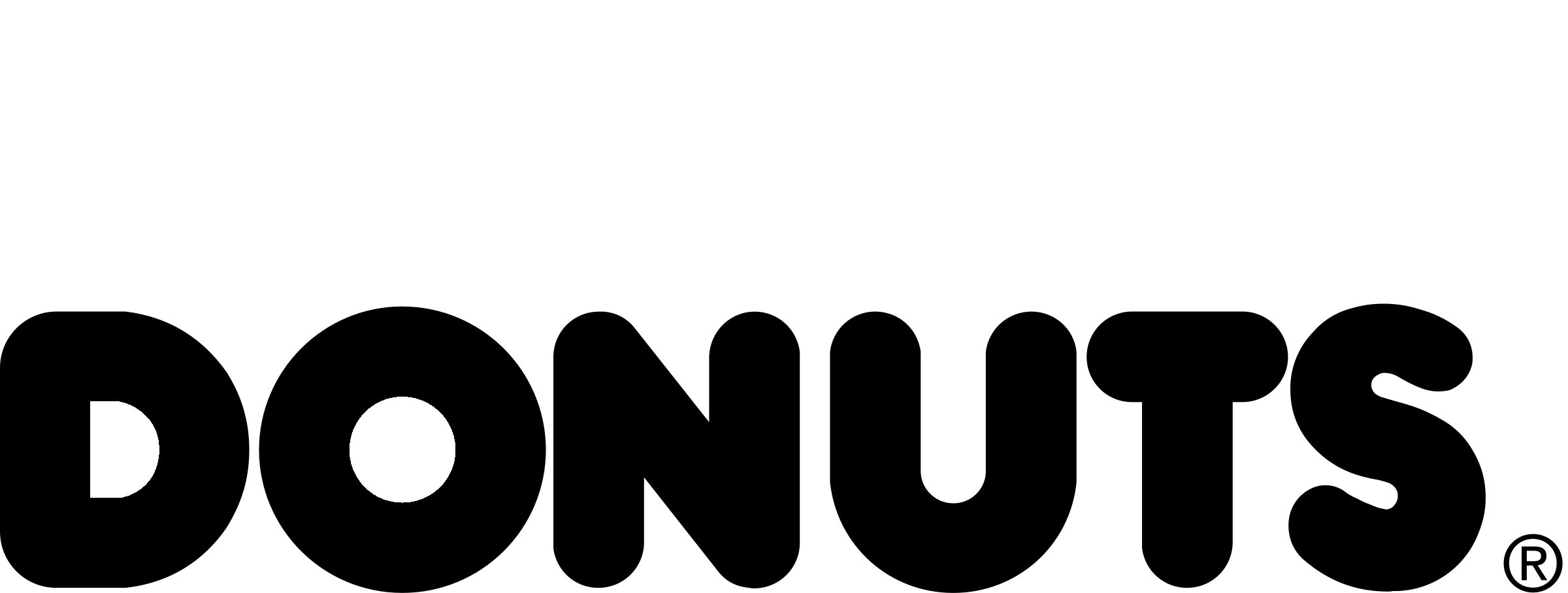 Dunkin' Donuts Logo Black And White - Dunkin Donuts Logo (2400x909), Png Download