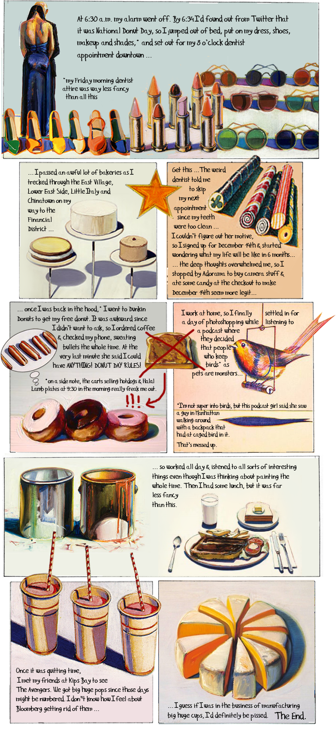 Thiebaud Day - Wayne Thiebaud Paintings (698x1432), Png Download