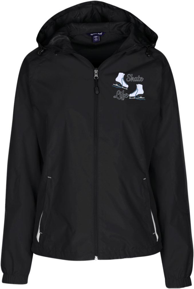 Sport-tek® Ladies Colorblock Hooded Raglan Jacket - Sort Lang Skijakke Dame (1024x1024), Png Download