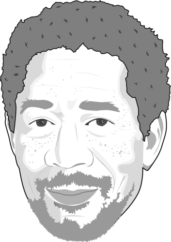 Caricate Of Morgan Freeman By Thecartoonist - Morgan Freeman (353x500), Png Download