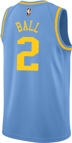 Los Angeles Lakers Youth Hardwood Classic Lonzo Ball - Los Angeles Lakers (500x667), Png Download