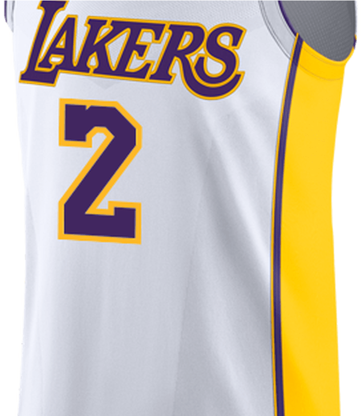 Los Angeles Lakers Lonzo Ball Authentic Association - La Lakers White Jersey (1368x855), Png Download