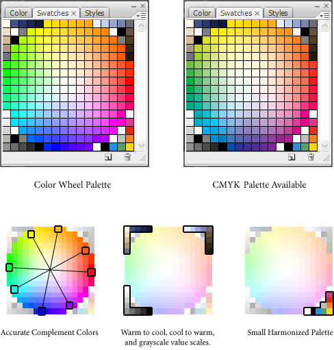 Color Wheel Swatches - Photoshop Swatches (488x511), Png Download