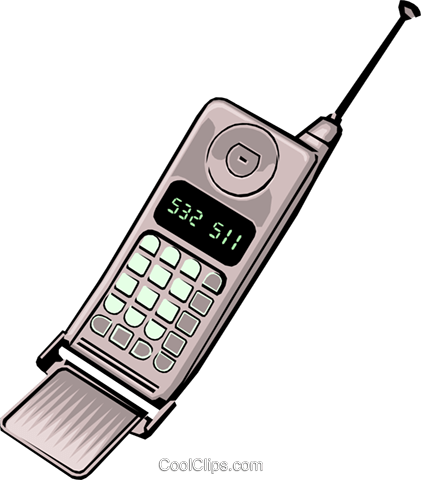 Cellular Phone Royalty Free Vector Clip Art Illustration - Premier Portable (421x480), Png Download
