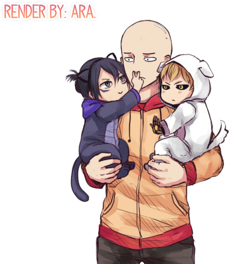 Anime, Saitama, And Genos Image - Saitama With Genos And Sonic Backpack By Onepiece13 (500x564), Png Download