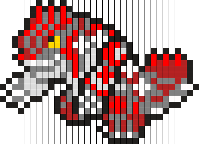 383 Groudon Perler Bead Pattern / Bead Sprite - Pixel Art Pokemon Groudon (694x505), Png Download