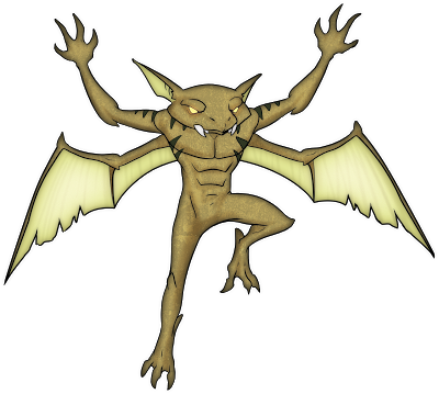 Gremlin Batspawn Art By Raynaldo Perez - Cartoon (400x359), Png Download