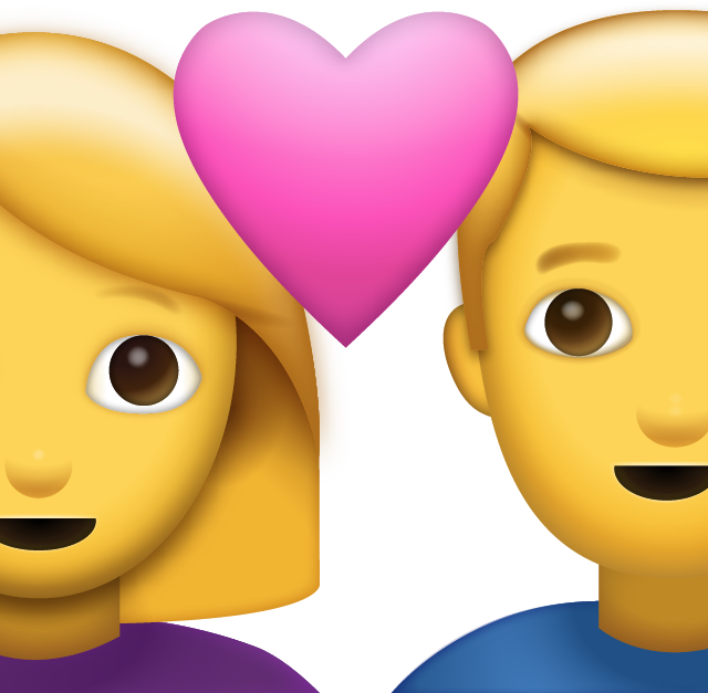Download All Icons Island Man And With - Emoji Man Woman Heart (640x627), Png Download