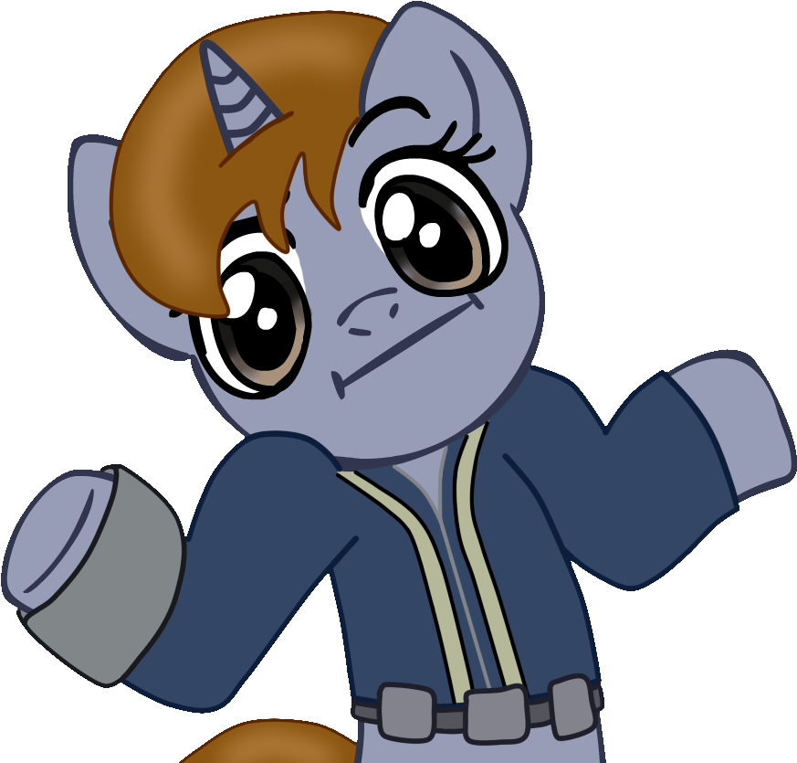 Fe Littlepip Shrug ) - Fallout Equestria Project Horizons Sanguine (945x945), Png Download