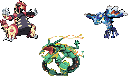Primal Kyogre And Mega Svg Free Library - Primal Groudon Kyogre And Mega Rayquaza (552x331), Png Download