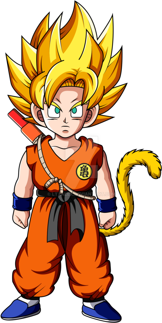 Super Saiyan Kid Goku - Kid Goku Ssj (641x1247), Png Download