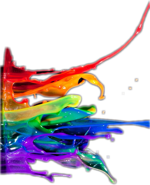 Clip Black And White Pride Paint Freetoedit - Rainbow Paint Splash Png (639x785), Png Download