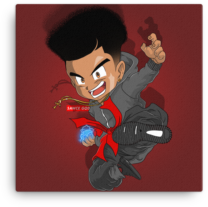 Image Of Black Kid Goku - Sawce God (1000x1000), Png Download