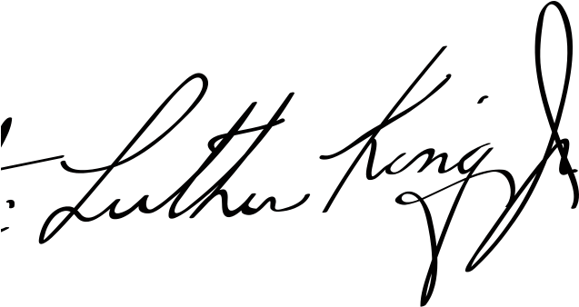 Dinge En Goete - Martin Luther King Jr Signichr (645x339), Png Download