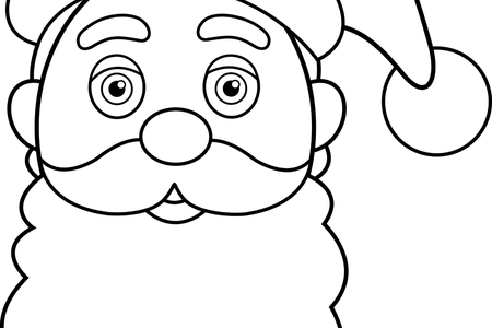Download Wallpaper - Santa Claus Face Outline (450x300), Png Download