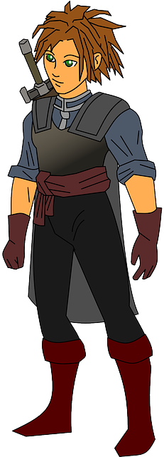 Swordsman, Warrior, Fighter, Character, Medieval, Rpg - Medieval Espadachin (320x640), Png Download