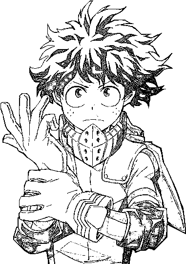Deku Izuku Midoriya Para Dibujar, Colorear, Pintar, - Izuku Midoriya Para Colorear (405x558), Png Download