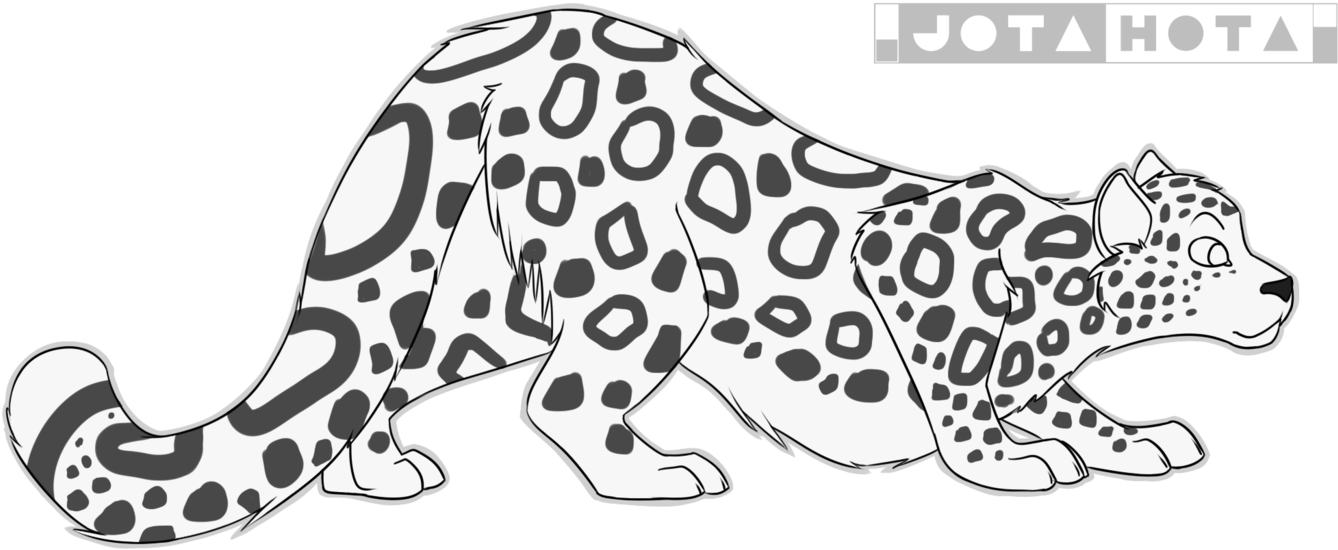 Transparent Base Snow Leopard Svg Black And White Download - Snow Leopard Base Transparent (1369x584), Png Download